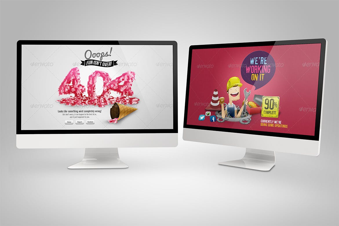 Web设计桌面电脑屏幕演示样机模板 Desktop Mock-Up插图(1)