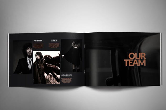 横向规格极简主义设计风格产品目录/企业宣传册设计模板 PORTOFOLIO BW – Brochure Lanscape插图(4)