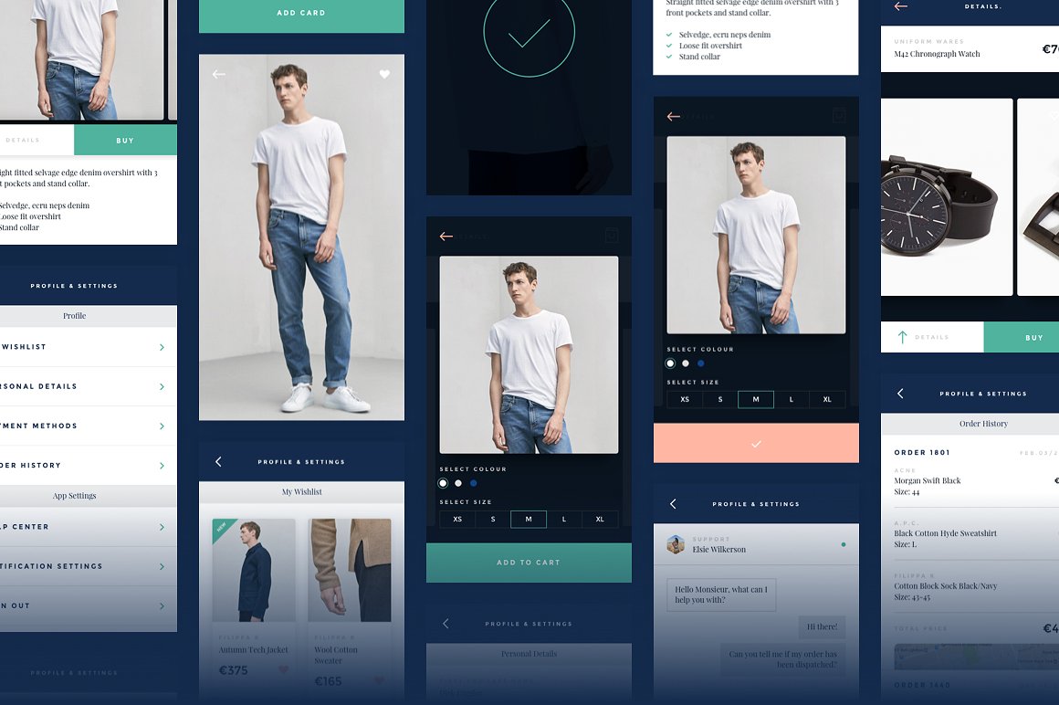 时尚服饰电子商务 APP UI 套件 Monsieur. Mobile E-commerce UI Kit [For Sketch&Principle]插图(9)