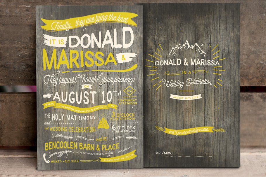 复古手绘婚礼设计物料素材 Vintage Hand Lettering Wedding Suite插图(1)