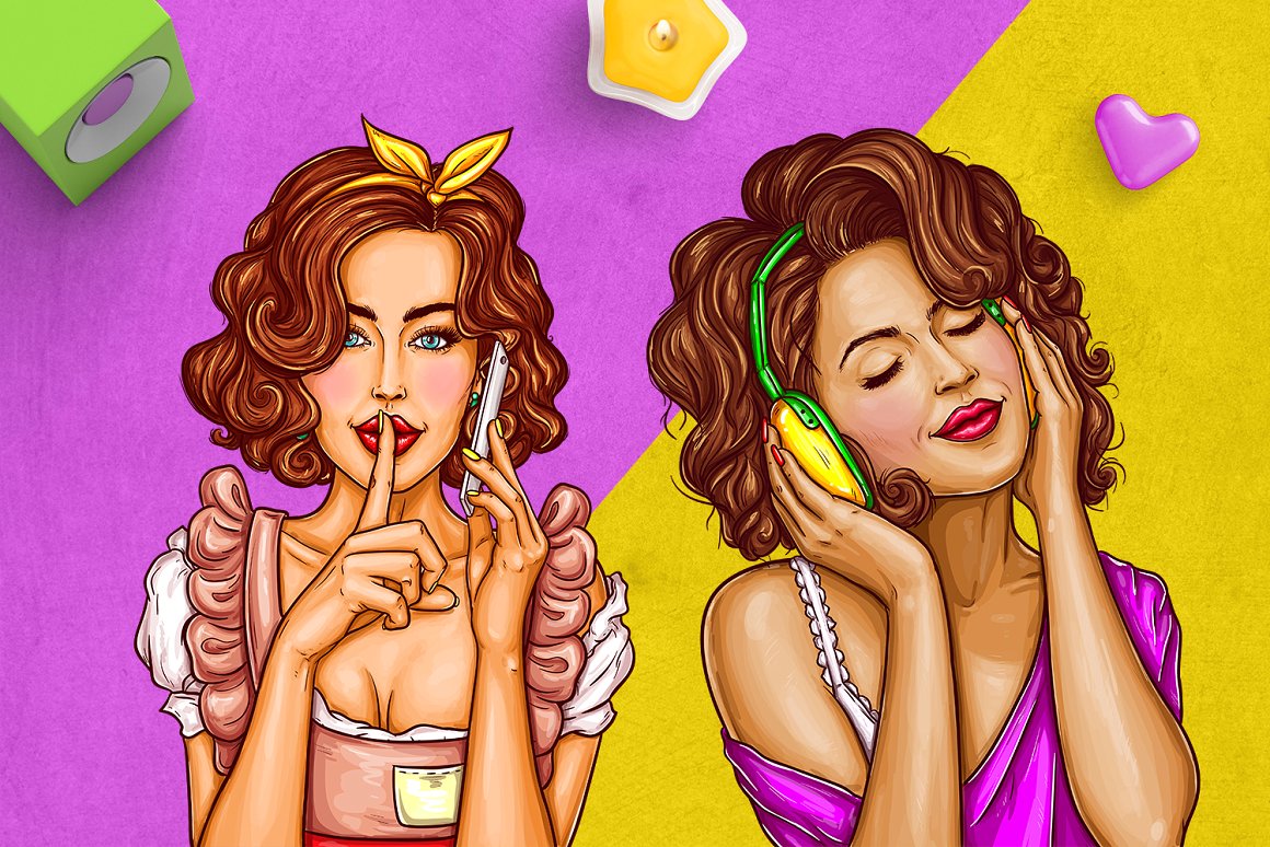 美式时尚女性产品包装插画插图 [Ai]插图(3)