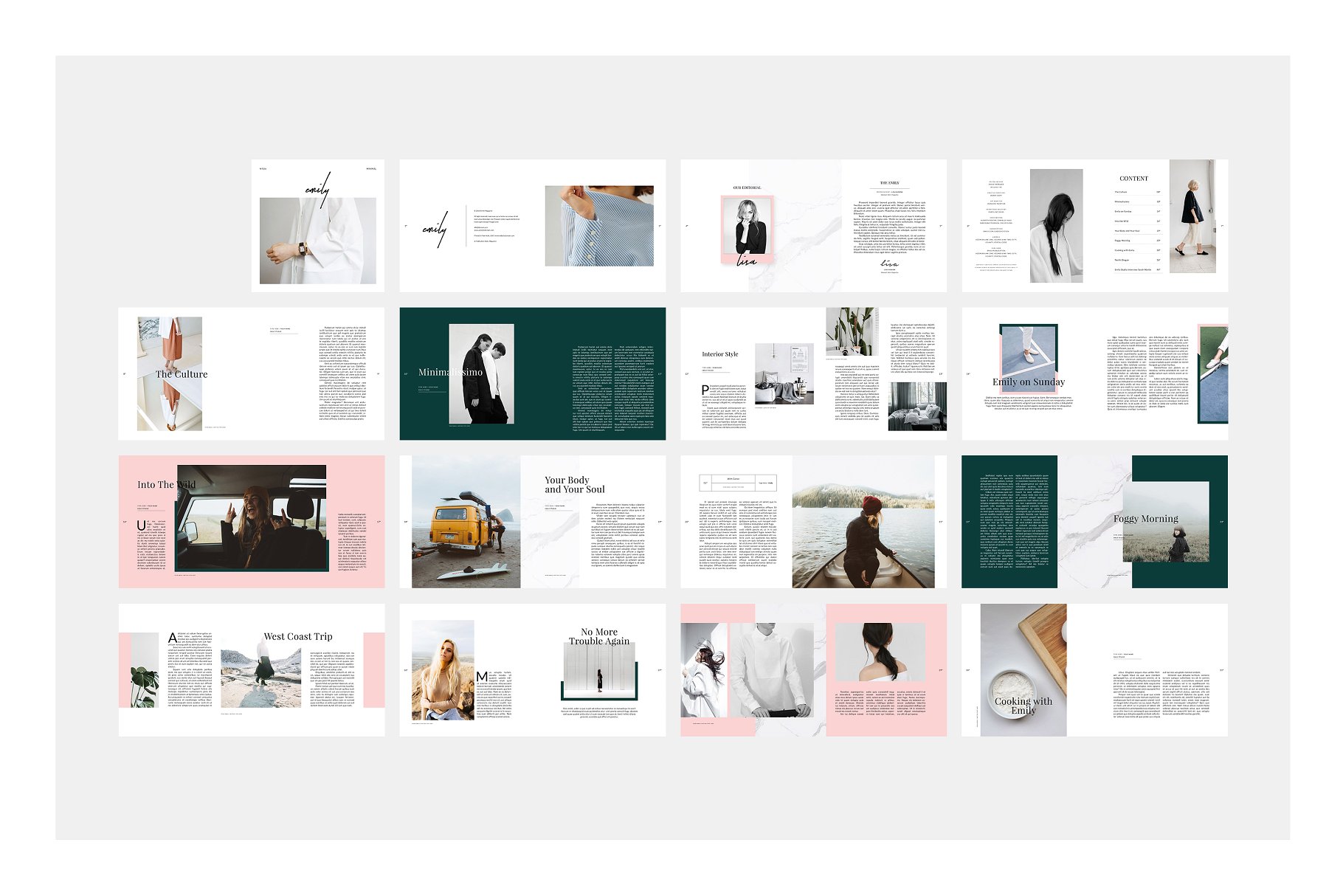 极简主义时尚生活与旅游杂志模板 Emily Magazine插图(9)