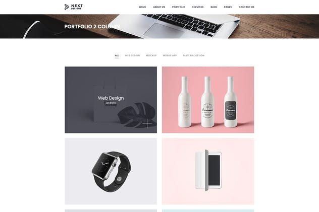 数字工作室&创意设计服务机构网站设计PSD模板 Digital Studio & Design Agency Portfolio Template插图(4)