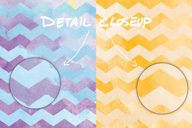 V形波浪线条水彩背景套装 Watercolor Chevron Backgrounds插图(3)