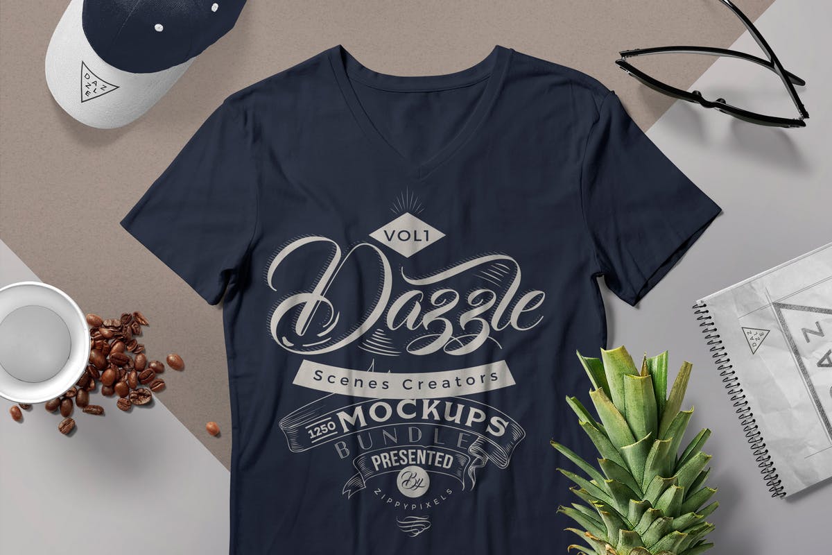 时尚品牌设计T恤印花设计样机 Premium Quality T-shirt Mockup Scenes插图