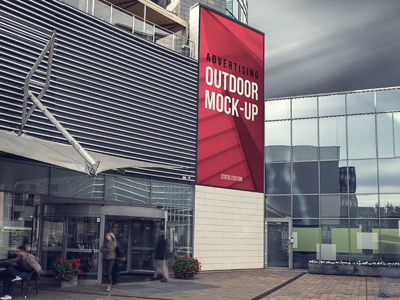 楼体大型灯箱/视频广告牌效果样机模板 Animated Outdoor Advertising Mockup插图(9)