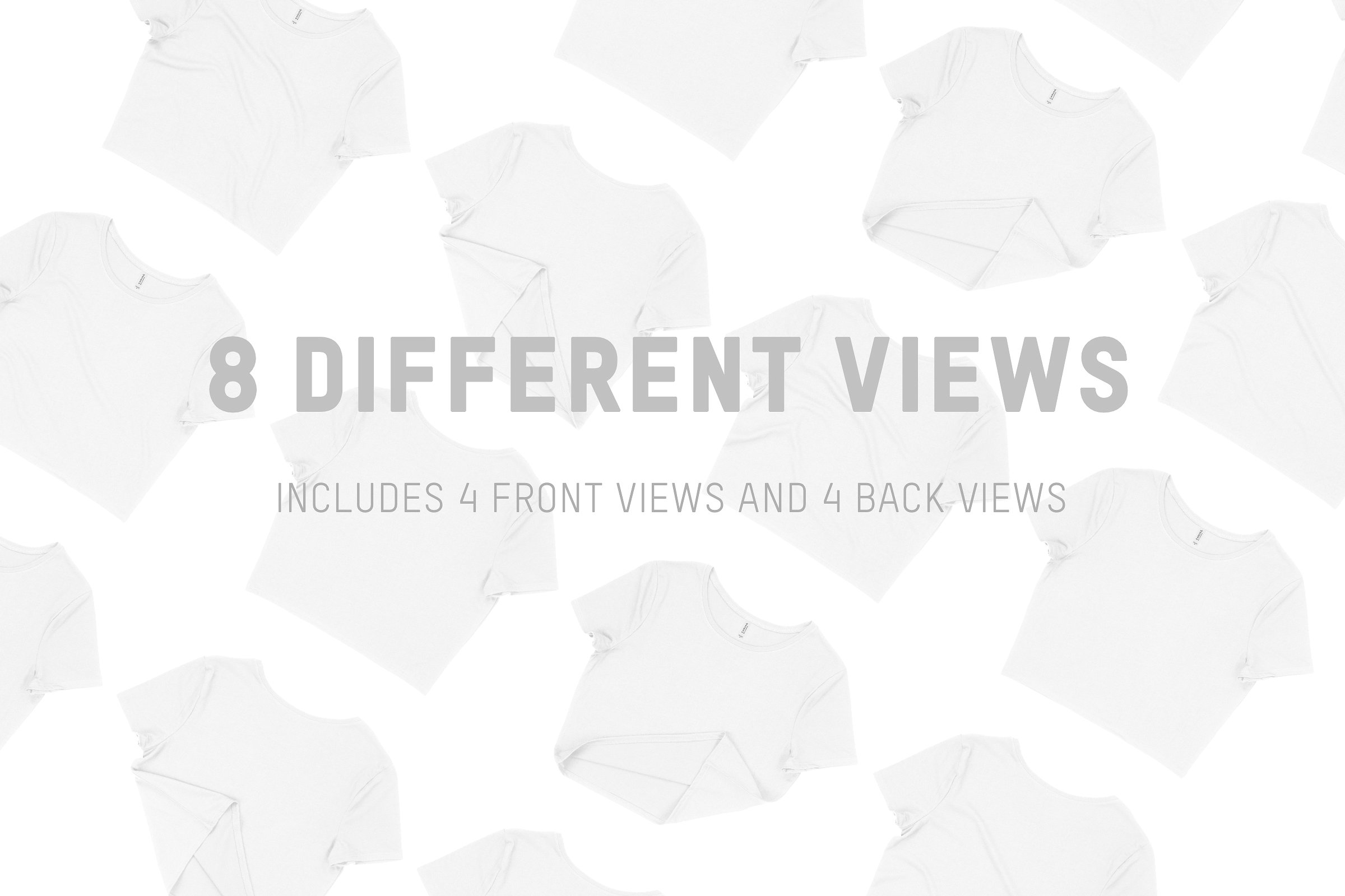 超短款女士T恤服装样机 Bella Canvas 6681 Women’s Crop Tee插图(5)