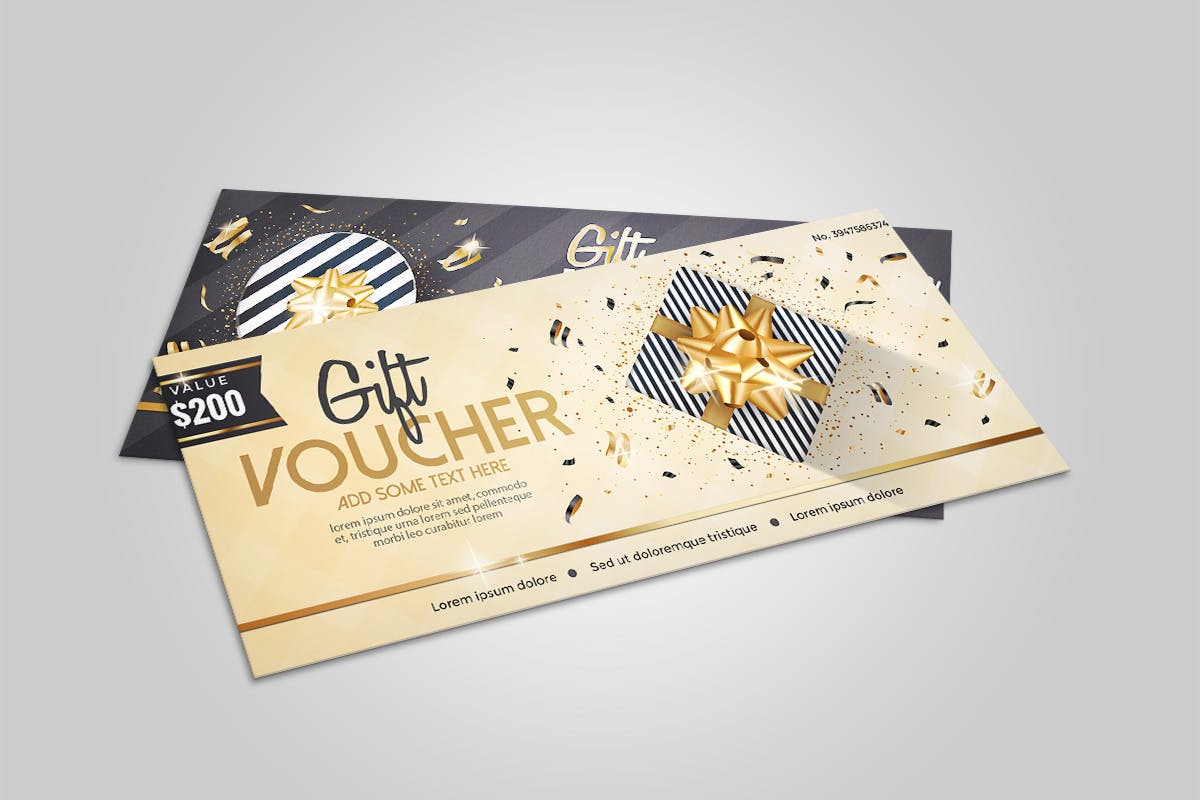 优雅礼品券/代金券设计模板 Collection of clean advertising web banners插图(1)