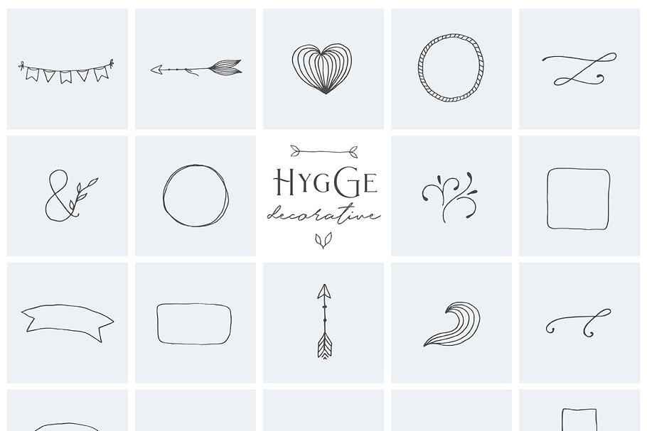 手工绘制 Logo & 品牌元素素材包 Hygge Collection Pro插图(8)