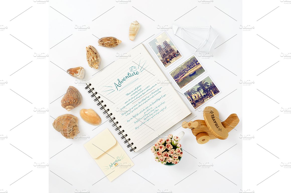 旅行主题照片卡样机 Travel Theme Styled Mockup插图(7)