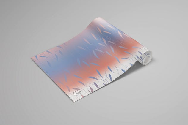墙纸设计卷轴PSD样机2 Wallpaper Rolled PSD Mockups 02插图(3)