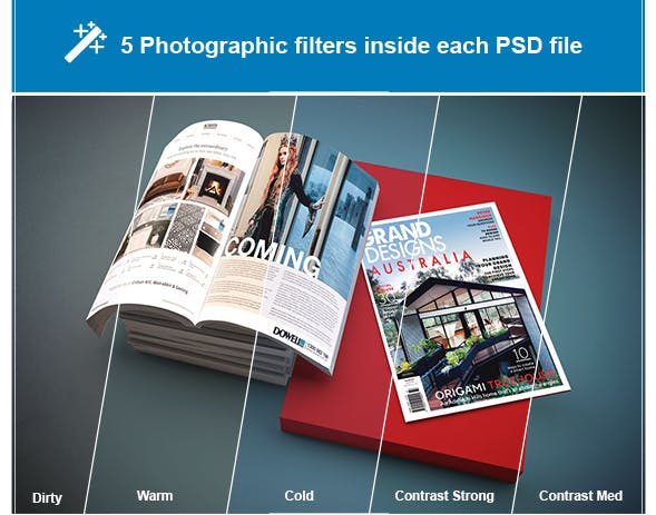 精品杂志封面＆内页排版设计样机模板v1 Magazine Mockup V.1插图(7)