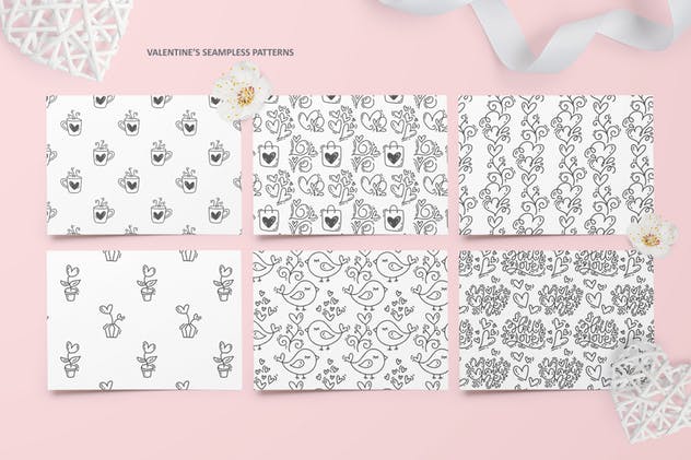 可爱风格情人节设计元素图案素材 Cute Valentines Elements插图(11)