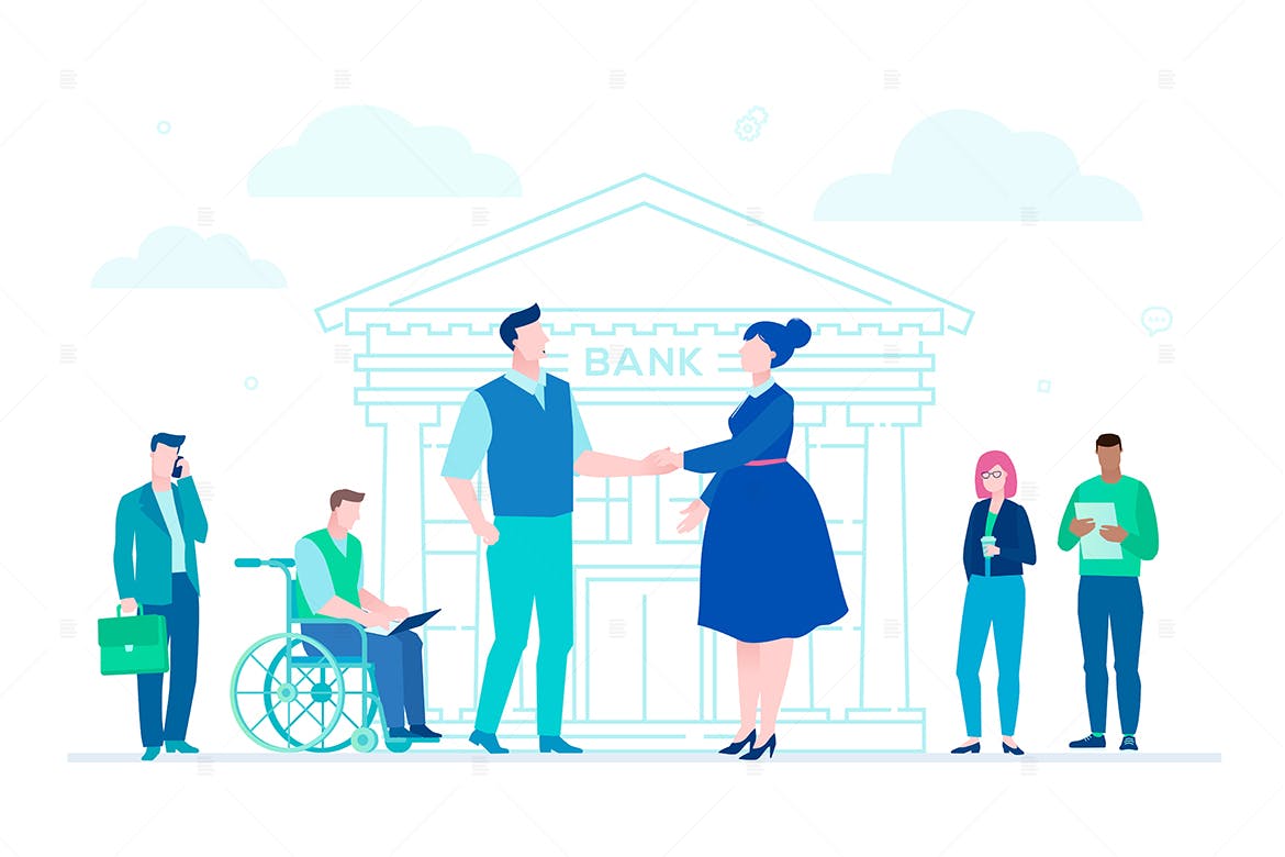 签约场景扁平设计风格素材库精选概念插画素材 Signing a contract – flat design illustration插图