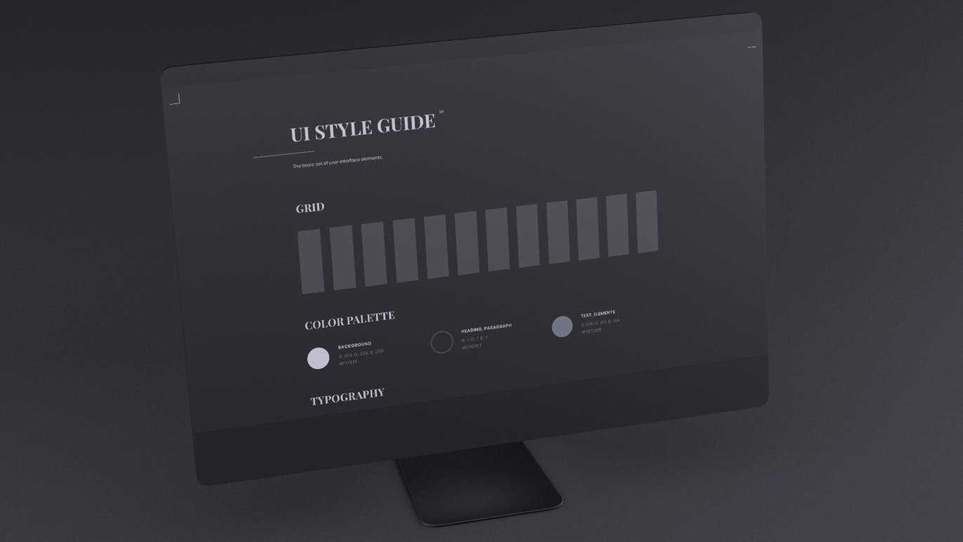 网站UI设计效果图预览黑色iMac电脑样机模板 Dark iMac Mockup插图(7)