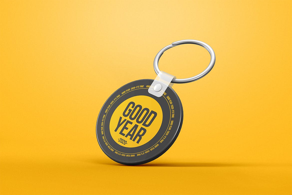 圆形钥匙链素材库精选模板 Circle Keychain Mockup插图(2)