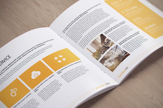 方形杂志封面&排版设计效果图样机素材库精选模板 Photorealistic Square Magazine Mock-up’s插图(1)