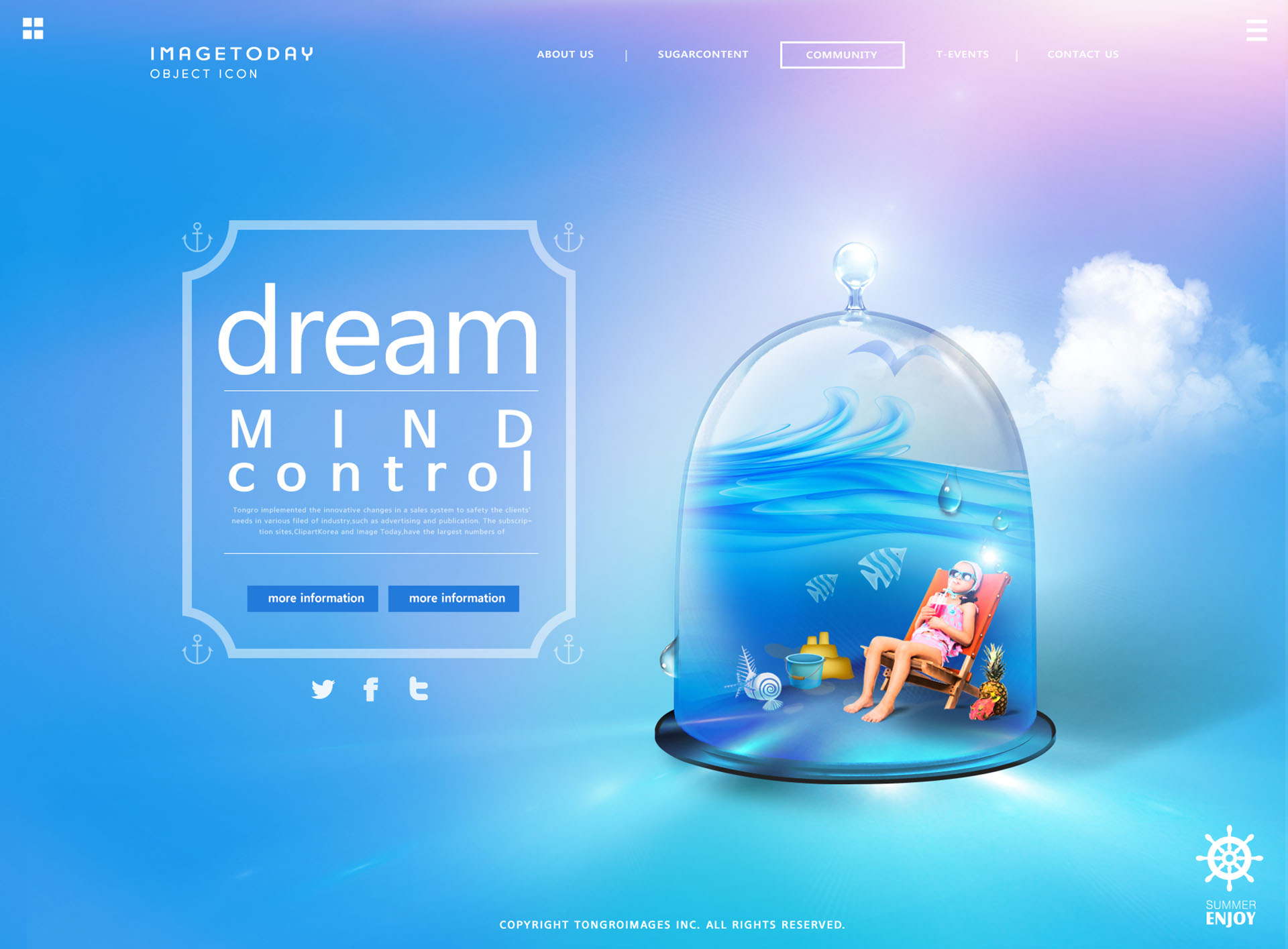 梦幻可爱创意度假广告模板PSD下载插图(1)