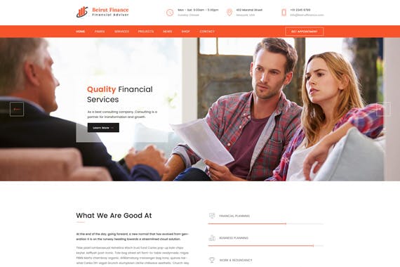 金融业务网站设计PSD模板 Beirut : Finance Web Template插图(1)