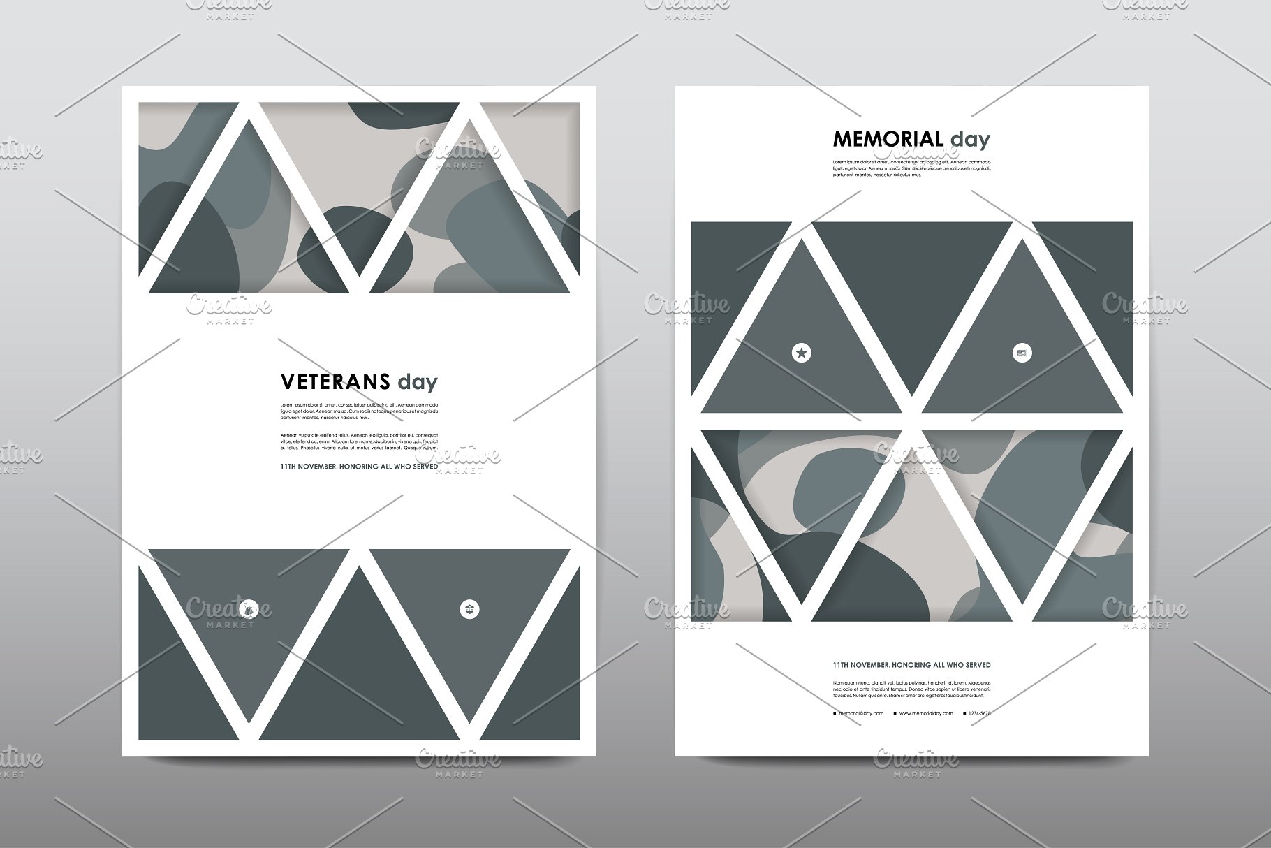 40+老兵节军人宣传小册模板 Veteran’s Day Brochures Bundle插图(29)