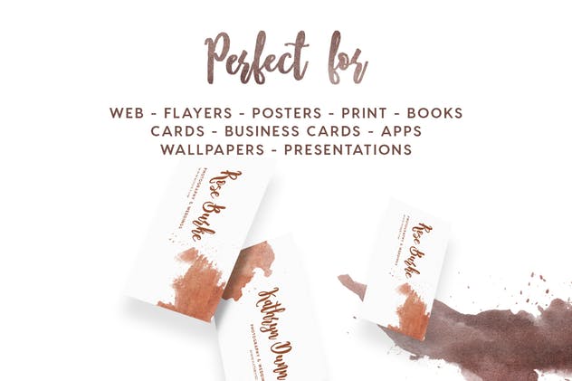 7款棕色水彩无缝纹理素材 Watercolor Seamless Textures – Brown Pack插图(2)