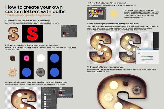 大帐篷灯泡装饰金属字体场景模板6 Marquee Light Bulbs Front 6 -Scenes & Tutorials插图(7)