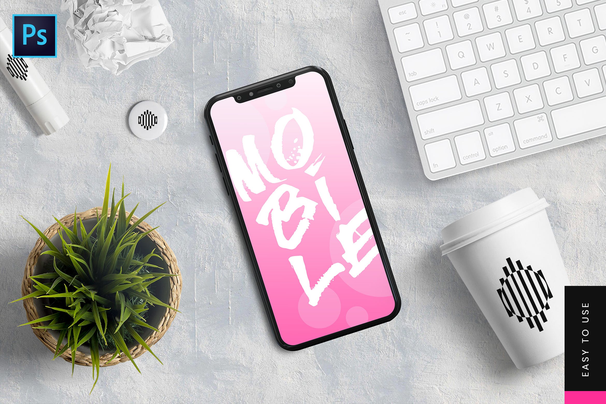 刘海屏智能手机屏幕预览效果图素材库精选样机 Mobile Mockup插图