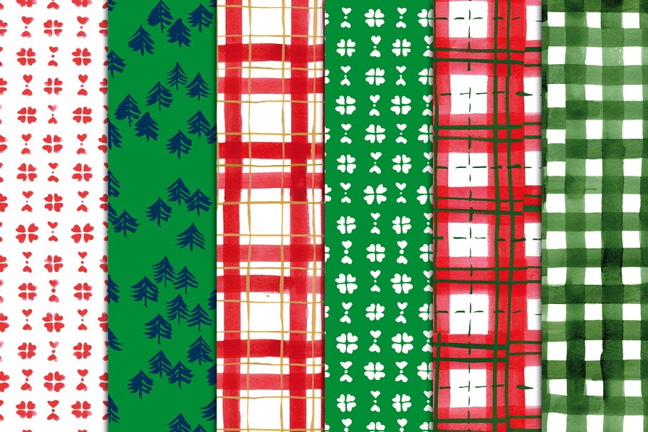 圣诞主题图案无缝纹理 Christmas seamless patterns插图(2)
