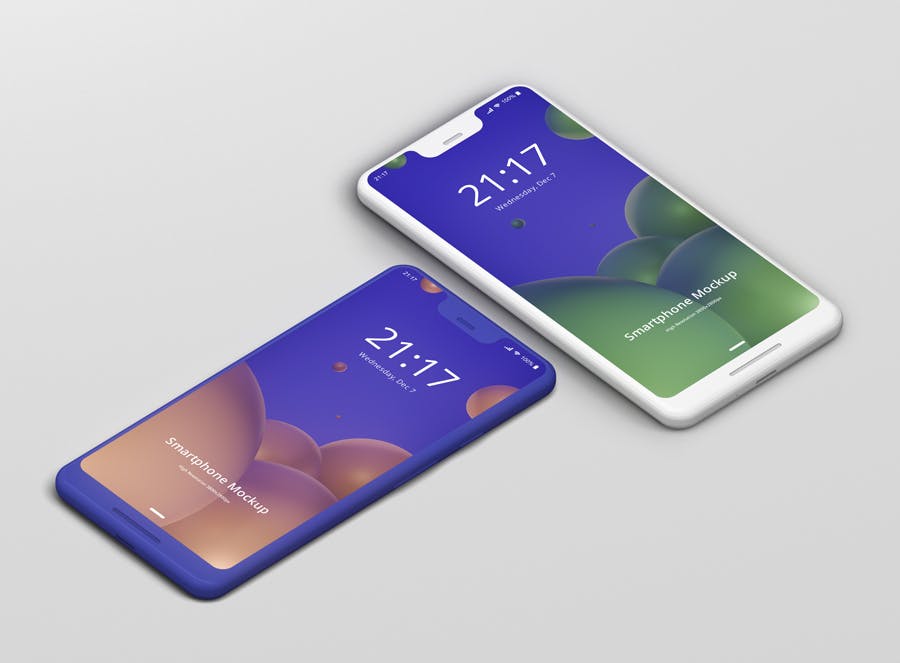 谷歌智能手机Pixel 3 XL屏幕预览样机模板 Smart Phone Mockup Pixel 3 XL插图(1)
