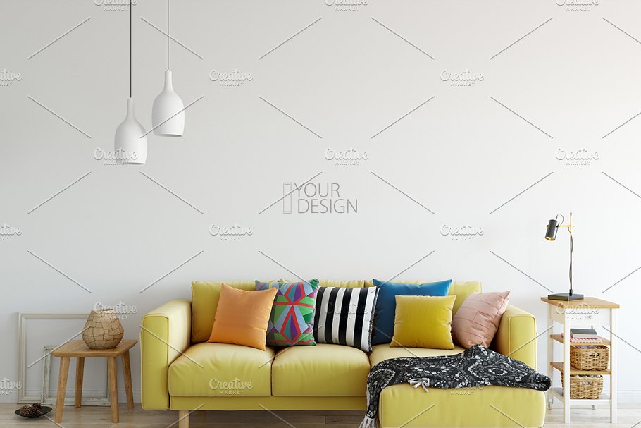 家居室内墙纸&相框画框样机模板 Interior Wall & Frames Mockup – 4插图(6)