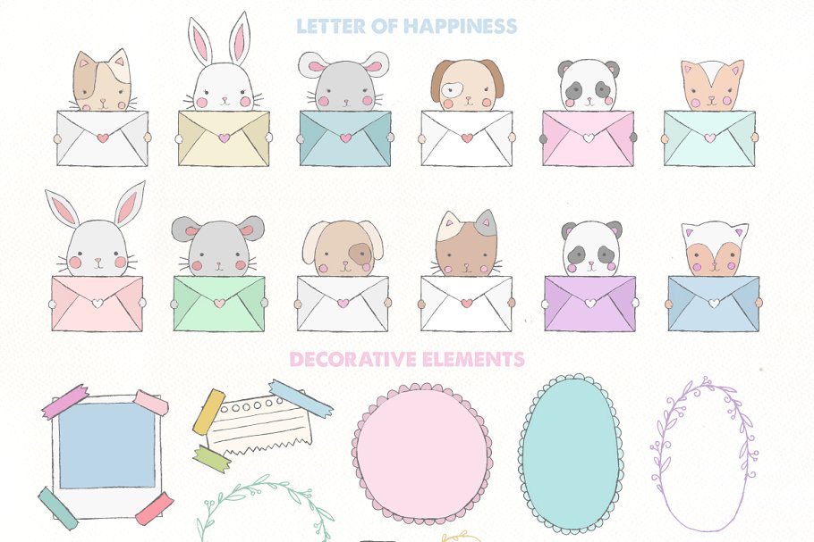 可爱卡通动物水彩插画合集 Love Story Collection Creator Pro插图(6)