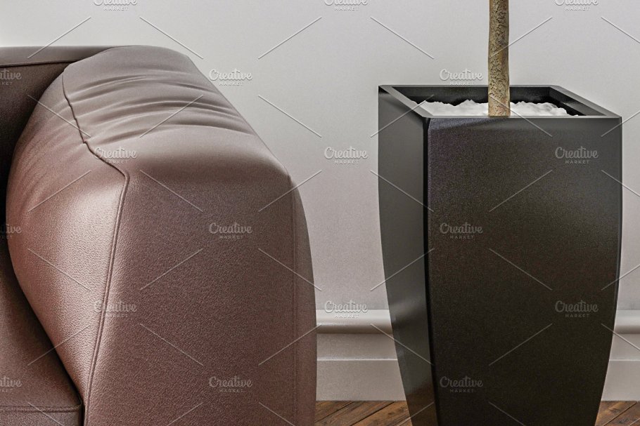 10款室内灯光墙纸墙艺术品场景样机 10 x Simple Interior Backgrounds 01插图(13)