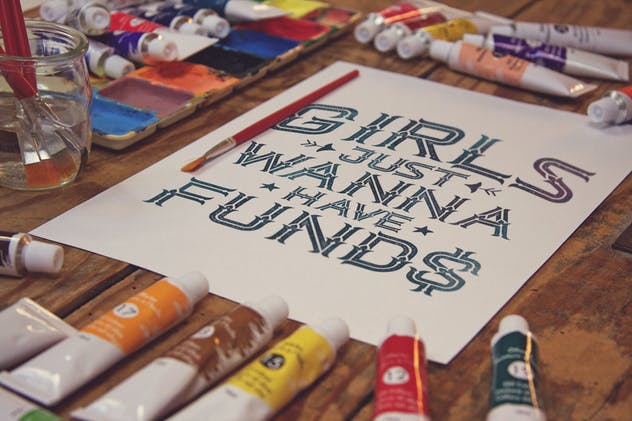 画室创作场景画纸样机模板v2 Paper & Brush插图(1)