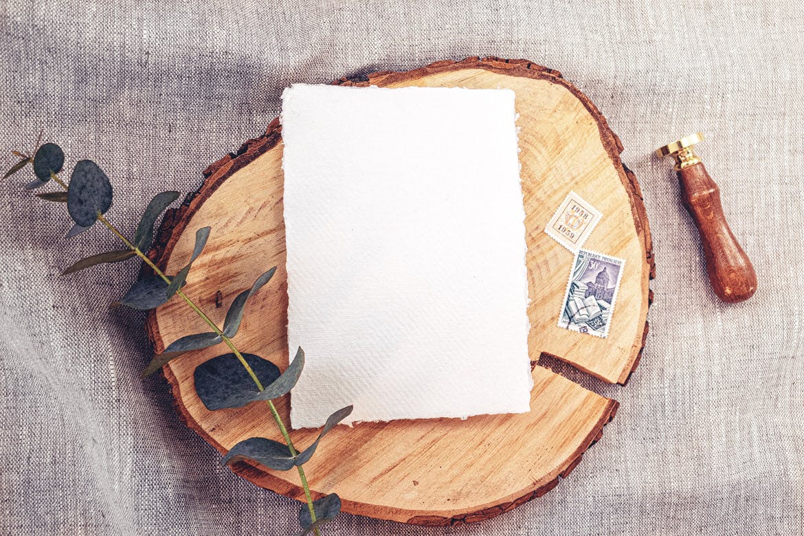 婚礼照片婚礼邀请函优雅风格设计样机素材库精选模板v16 Wedding Photo Mockup 16插图(1)