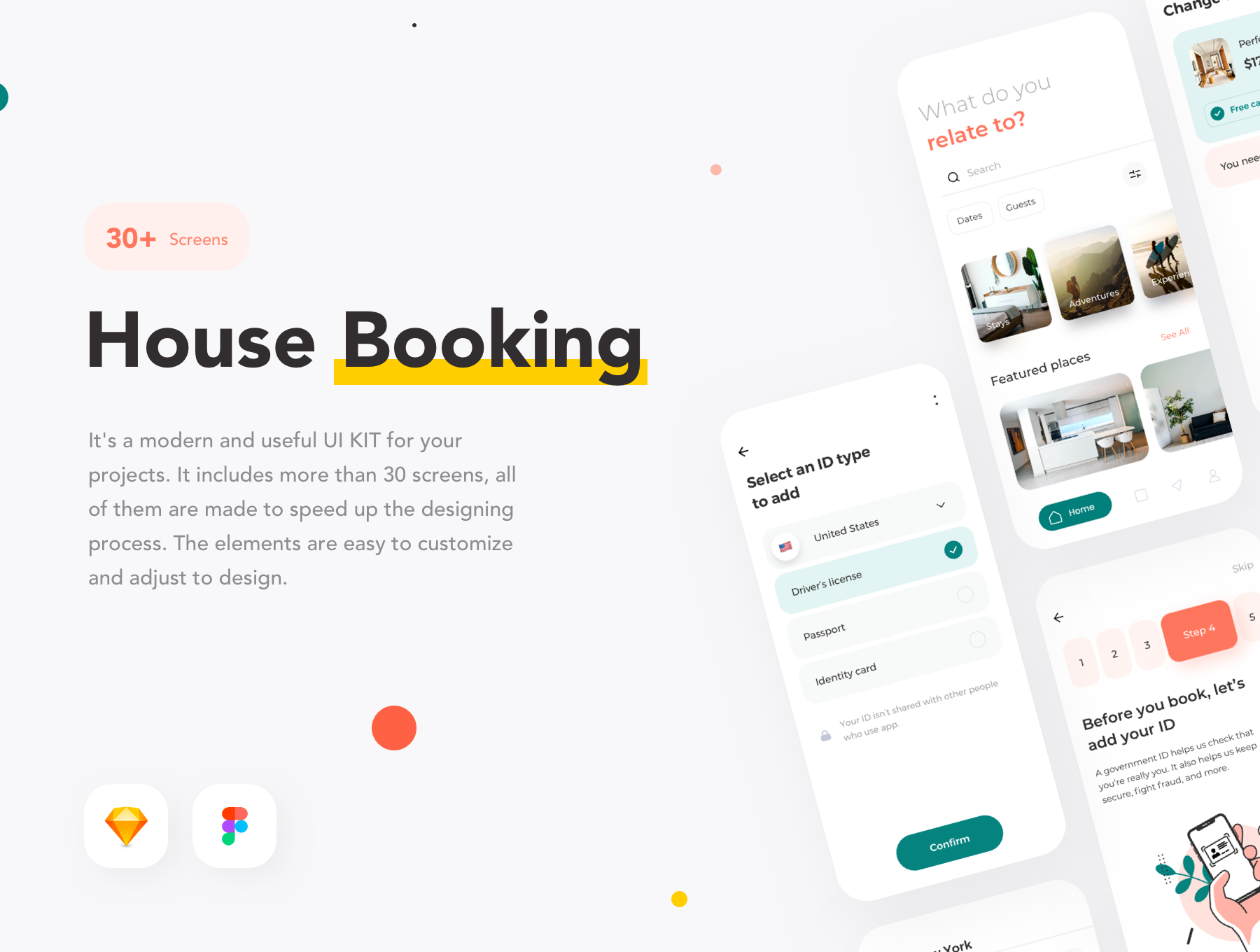素材库下午茶:旅行房屋预订手机APP应用UI设计素材库精选套件插图
