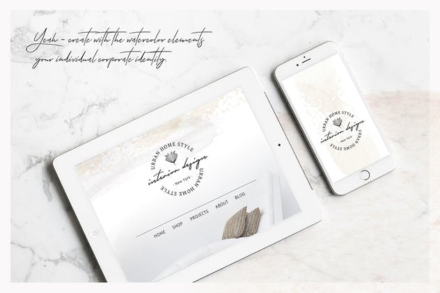 女性品牌VI视觉设计素材包[Logo模板/图标/水彩元素] So Female Branding Kit + Icons & Watercolours插图(2)