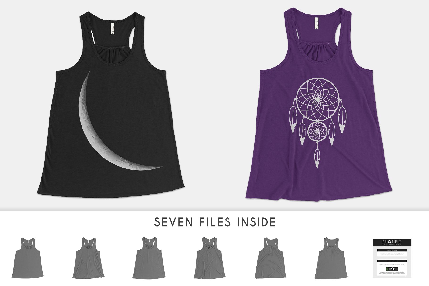 女童背心样机模板 Bella Canvas 8800 Tank Mockups插图(2)