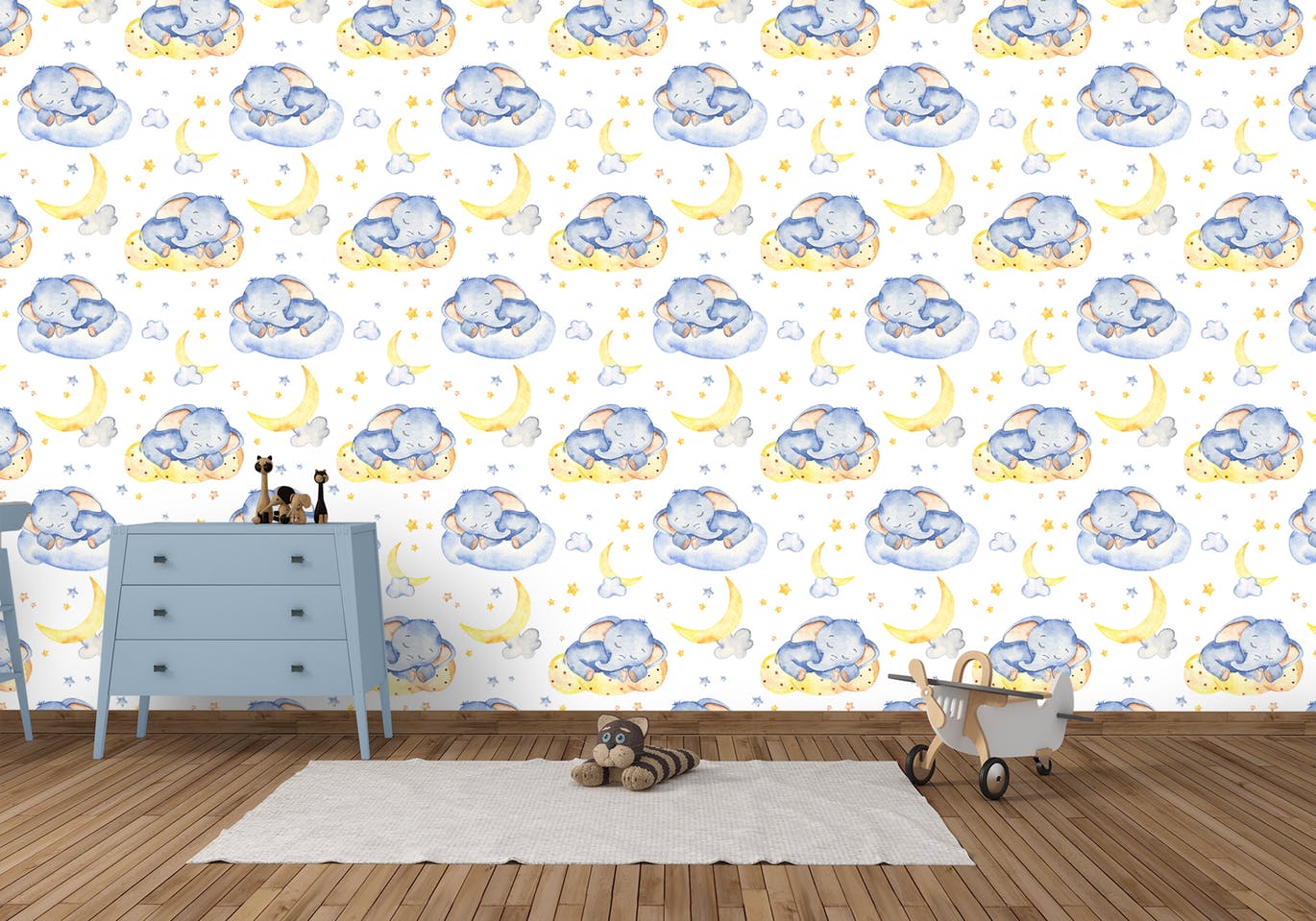 可爱卡通小象水彩手绘剪贴画&卡片素材 Watercolor cute elephants. Clipart and cards插图(9)