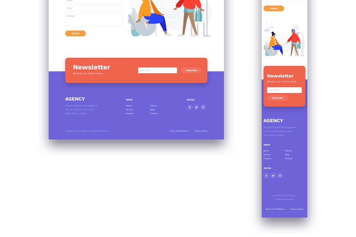 响应式代理商网站着陆页设计模板[XD, SKETCH] Agency Responsive Landing Page插图(6)