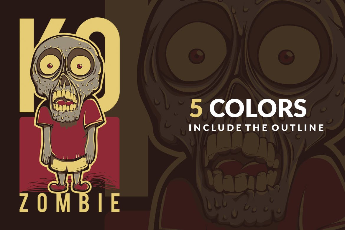 植物大战僵尸手绘插画T恤印花图案矢量插画 Little Zombie插图(2)