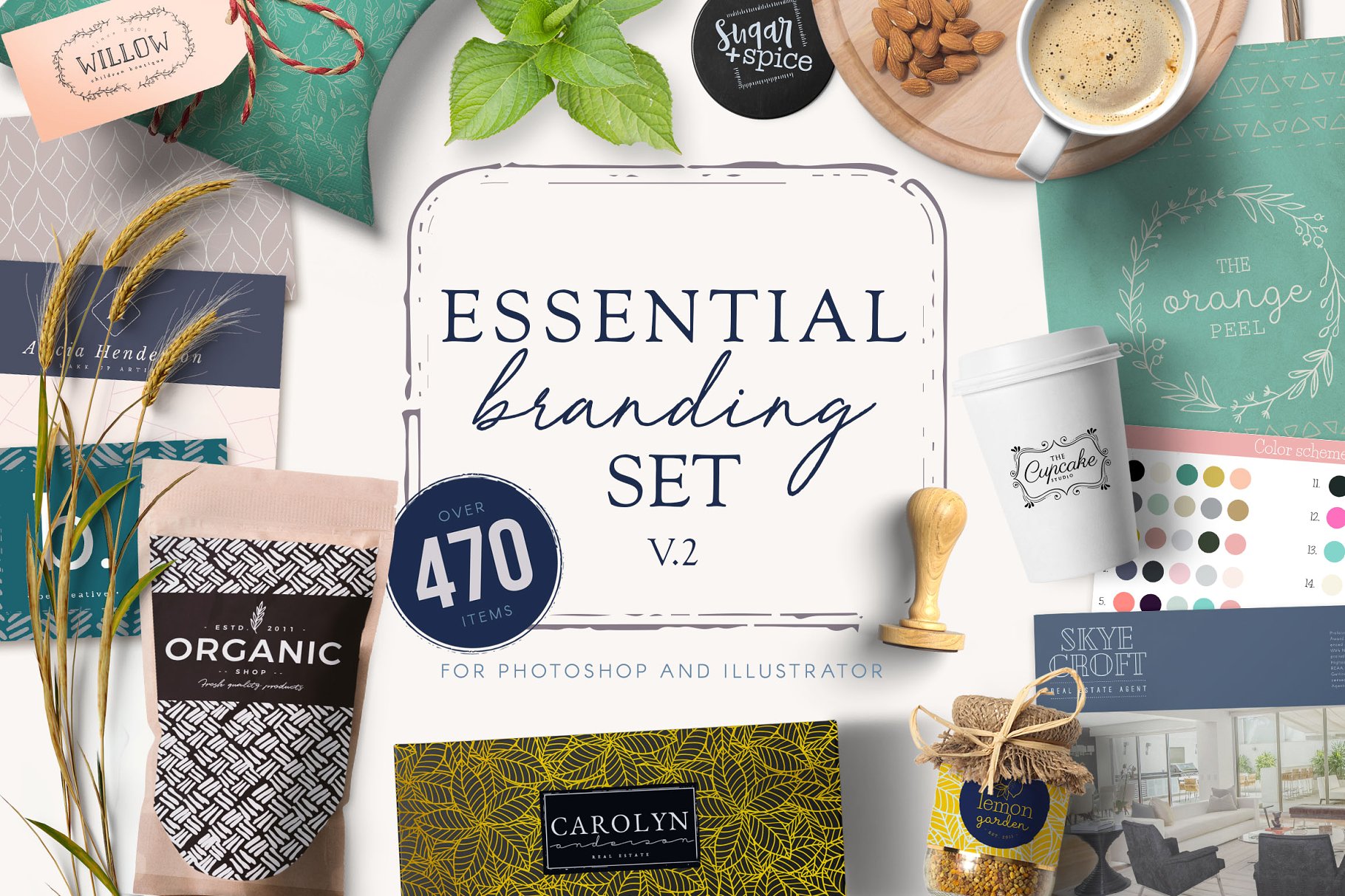 品牌Logo设计模板及设计元素 Essential Branding Set v.2插图