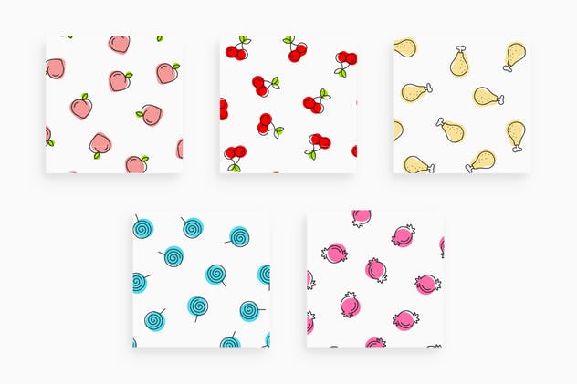 35款手绘食物图案背景设计素材 Foody Patterns插图(13)