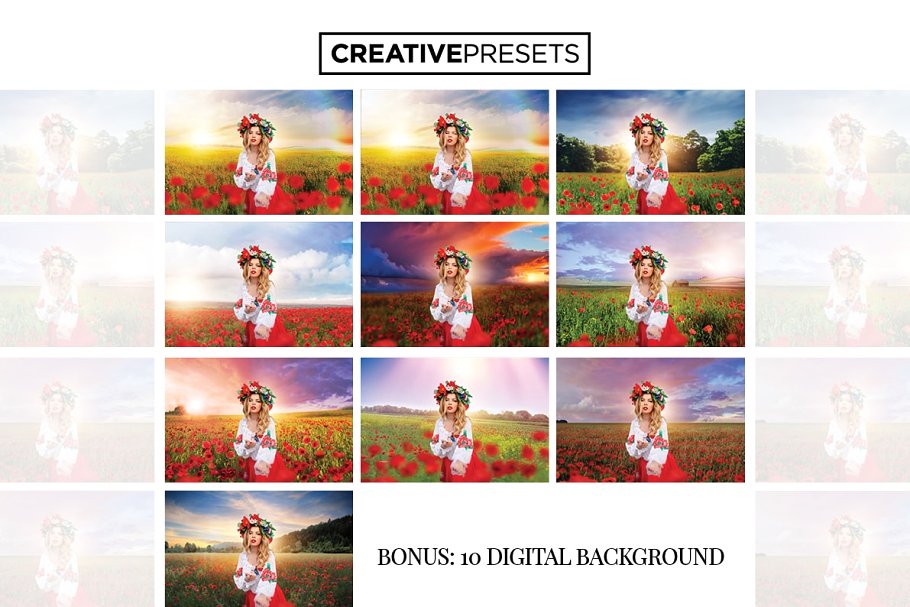 浪漫野生罂粟叶照片处理叠层 Wild Poppies Photo Overlays插图(11)