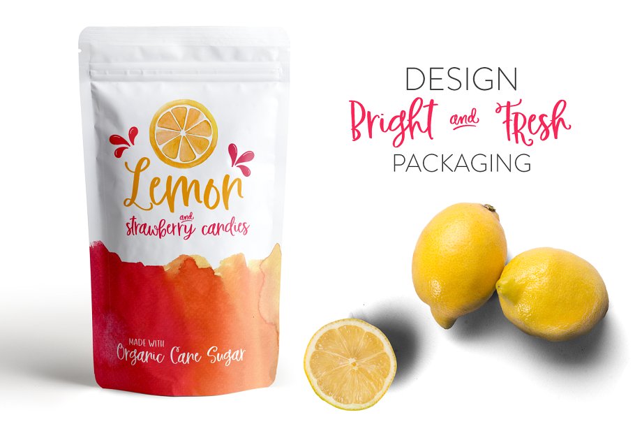 新挑选的水彩素材和字体工具包 Fresh Picked Watercolor & Font Kit插图(9)