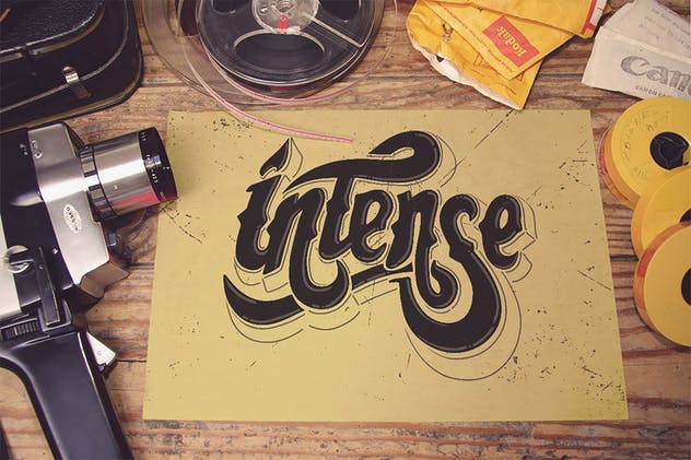 海报设计俯视效果图样机模板 Horizontal Poster Mockup插图(4)