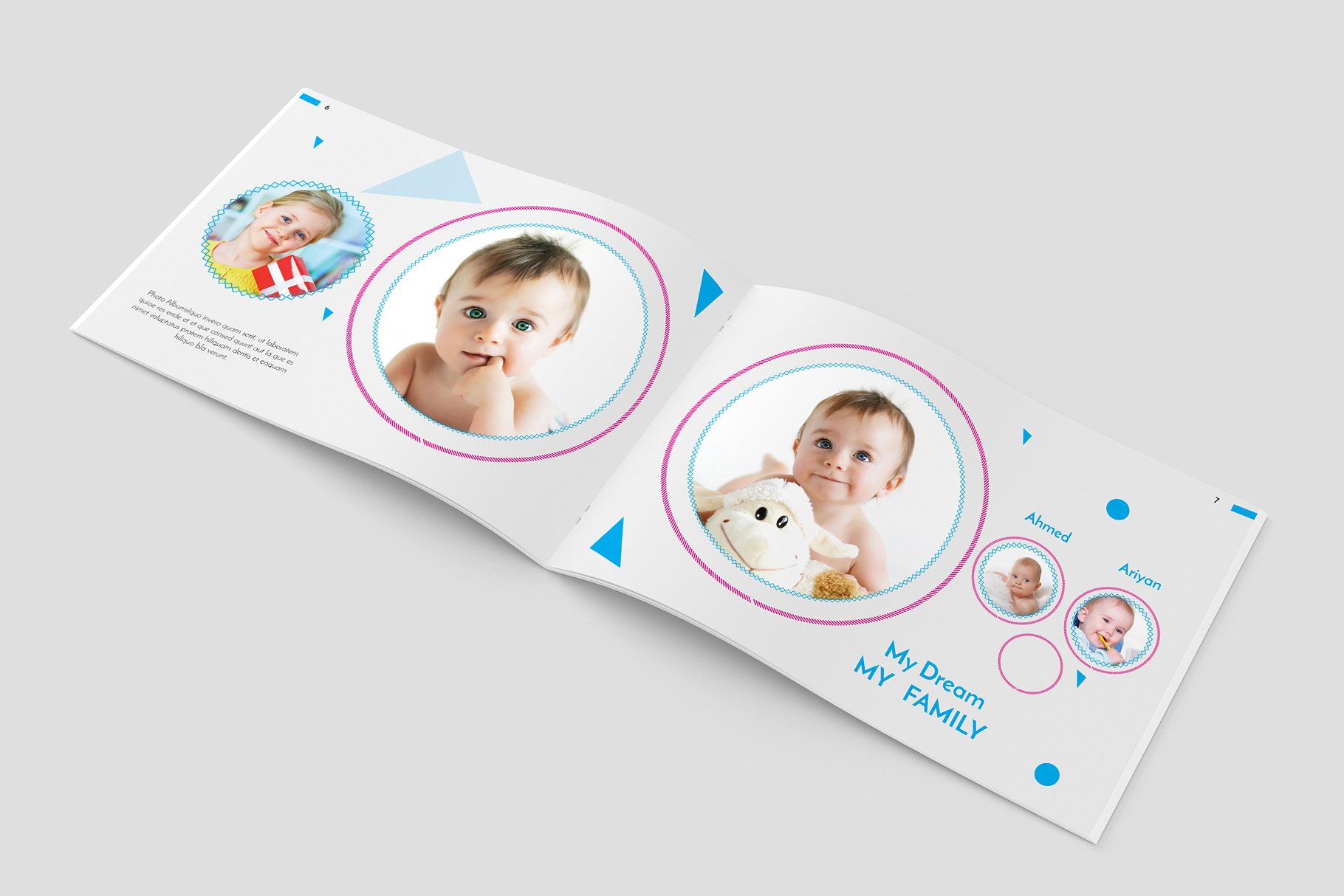 趣味童真的家庭与婴儿相册模板 Family & Baby Photo Albums [indd]插图(3)