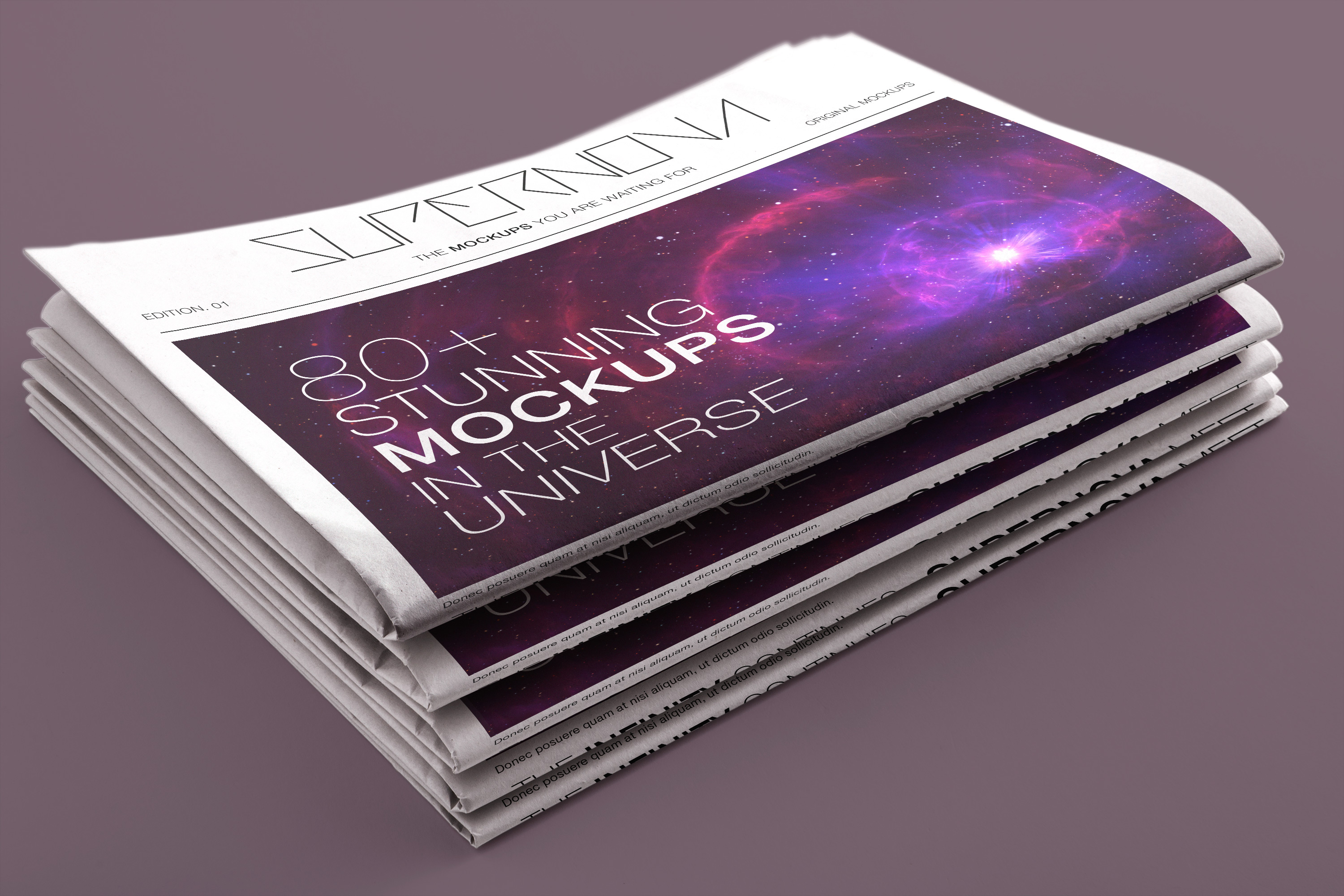 报纸版面设计局部效果预览图样机04 Newspaper PSD Mockup 04插图(2)