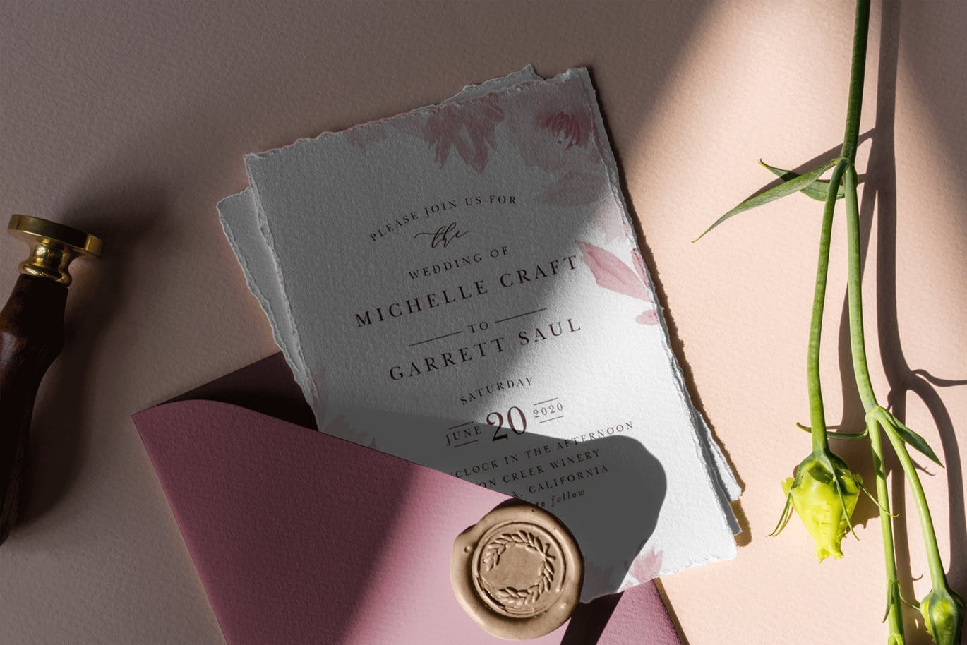 婚礼邀请设计素材效果预览样机套装 Wedding Day Mock-Up Tenderness插图(6)