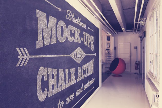 复古艺术黑板样机&粉笔话动作 Blackboard / Chalkboard Mock-ups with Chalk Action插图(10)