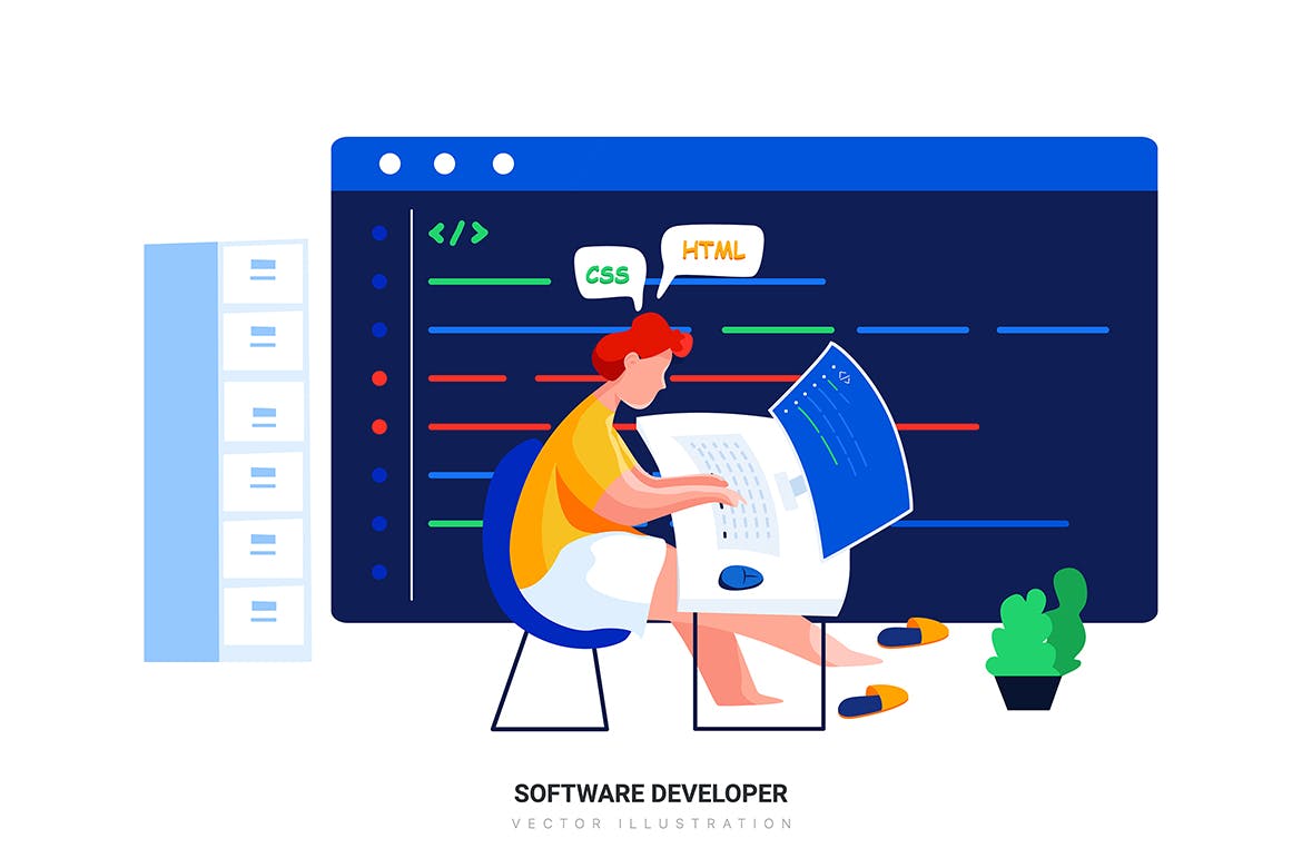 技术主题网站设计矢量插画素材集v25 Technology Vector Scenes插图(1)